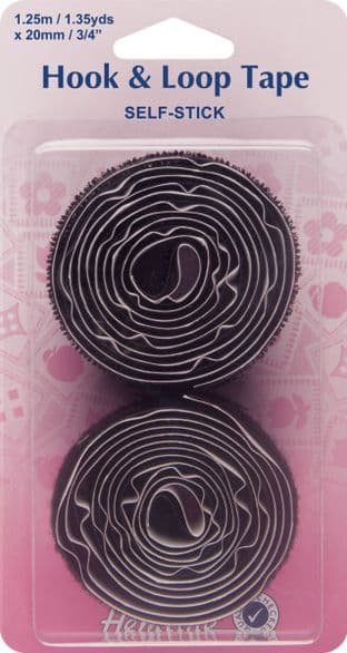 H658.20 Hook & Loop Tape: Stick-On: Value Pack: 1.25m x 20mm: Black