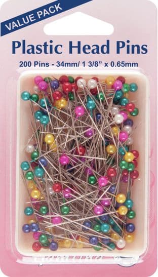 H668.20 Plastic Head Pins: Nickel - 38mm - 200pcs