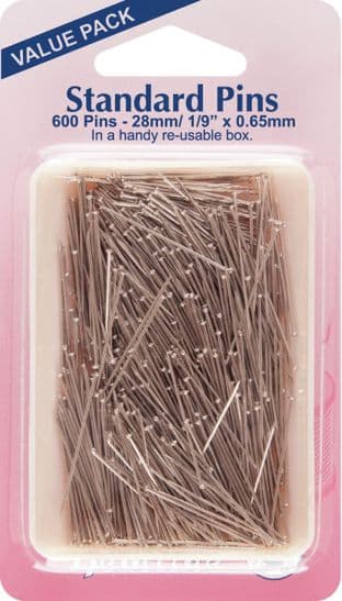 H670.60 Extra Value Standard Pins: Nickel - 28mm, 600pcs
