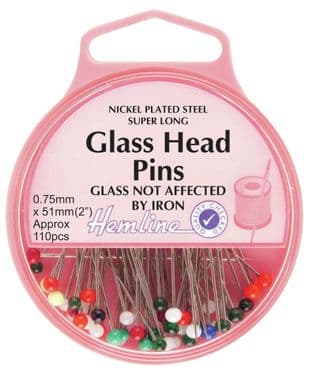 H679.XL Glass Head Pins: Nickel - 51mm, 110pcs