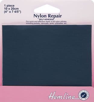 H689.NAVY Self Adhesive Nylon Repair Patch: Navy - 10 x 20cm
