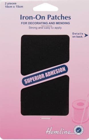 H690\BLK Cotton Twill Patches: Black - 10 x 15cm