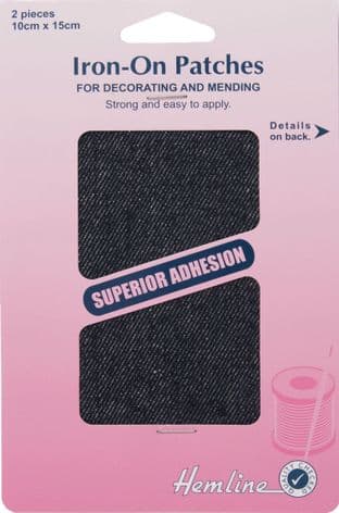 H690\DEN Cotton Twill Patches: Denim - 10 x 15cm