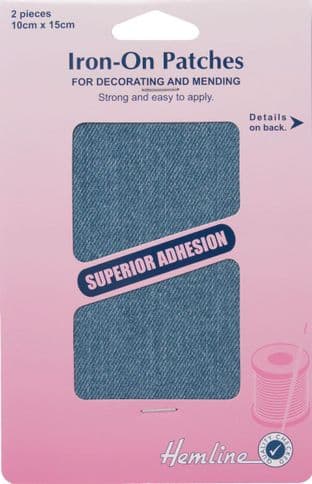 H690\LD Cotton Twill Patches: Light Denim - 10 x 15cm