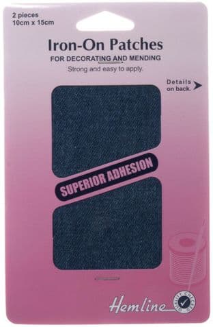 H690\MD Cotton Twill Patches: Mid Denim - 10 x 15cm