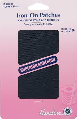 H690\NVY Cotton Twill Patches: Navy - 10 x 15cm