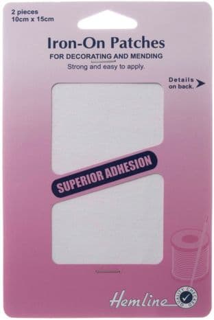 H690\WHT Cotton Twill Patches: White - 10 x 15cm