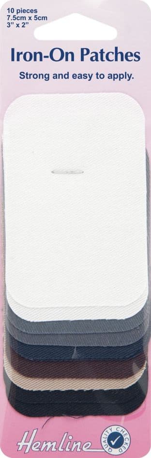 H690.AC Iron-On Patches: Assorted Colours, Cotton - 7.5 x 5cm