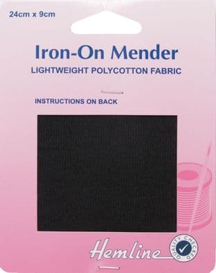 H691.B Polycotton Patch: Black - 24 x 9cm - 1pc