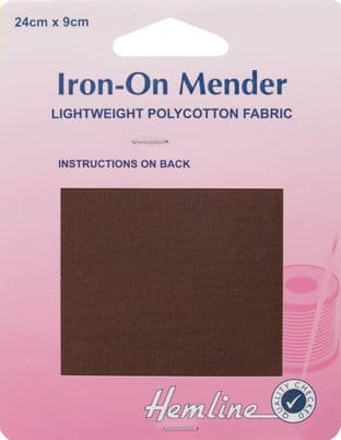 H691.BR Polycotton Patch: Brown - 24 x 9cm - 1pc