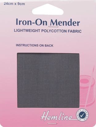 H691.DG Polycotton Patch: Dark Grey - 24 x 9cm - 1pc