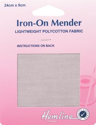 H691.LG Polycotton Patch: Light Grey - 24 x 9cm - 1pc