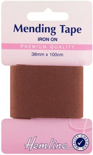 H698\BRN Iron-On Mending Tape: Brown - 100cm x 35mm