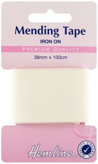 H698\CRM Iron-On Mending Tape: Cream - 100cm x 35mm