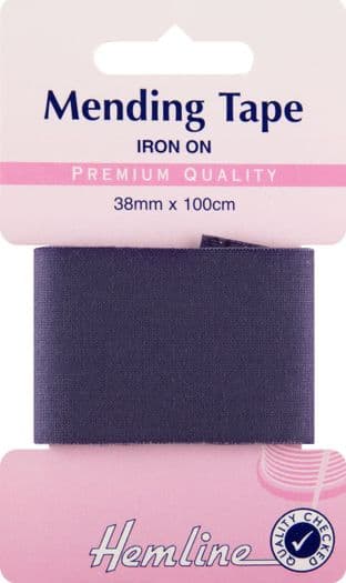 H698\NVY Iron-On Mending Tape: Navy - 100cm x 35mm