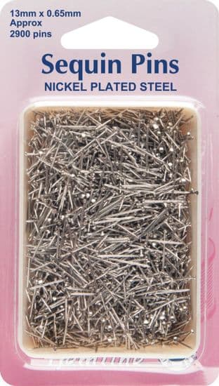 H708.100 Sequin Pins: Nickel - 13mm, 2900pcs