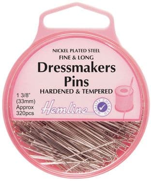 H718 Fine Dressmakers Pins: Nickel - 33mm, 320pcs