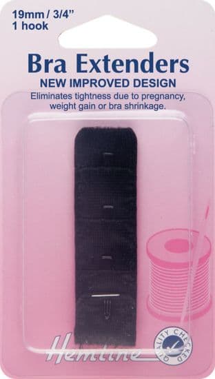 H771.19.B Bra Back Extenders: Black - 19mm