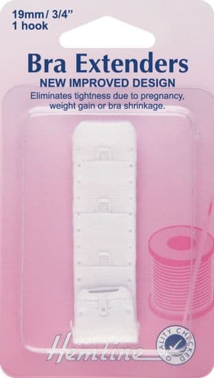 H771.19.W Bra Back Extenders: White - 19mm