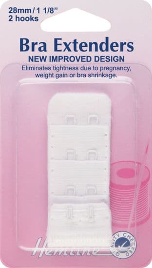 H771.28.W Bra Back Extenders: White - 28mm