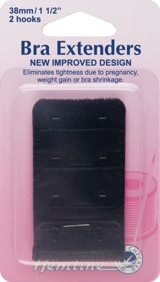 H771.38.B Bra Back Extenders: Black - 38mm
