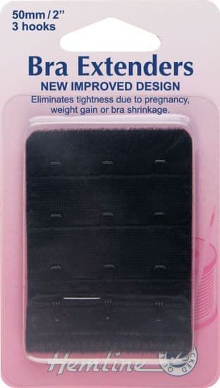 H771.50.B Bra Back Extenders: Black - 50mm