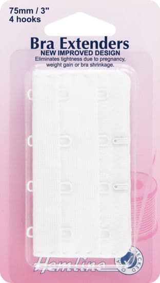 H771.75.W Bra Back Extenders: White - 75mm