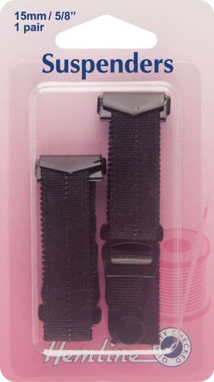 H775\BLK Suspenders: Black - 15 x 170mm