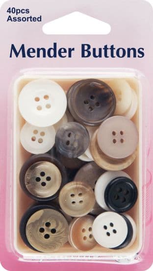 H785.40 Mender Buttons: Assorted Colours - 40pcs