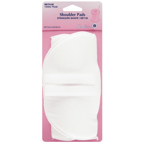 H902.M Shoulder Pads: Standard Set-In - White, Medium