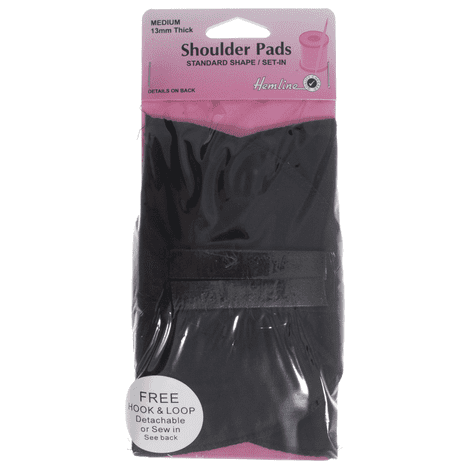 H902.MB Shoulder Pads: Standard Set-In - Black, Medium