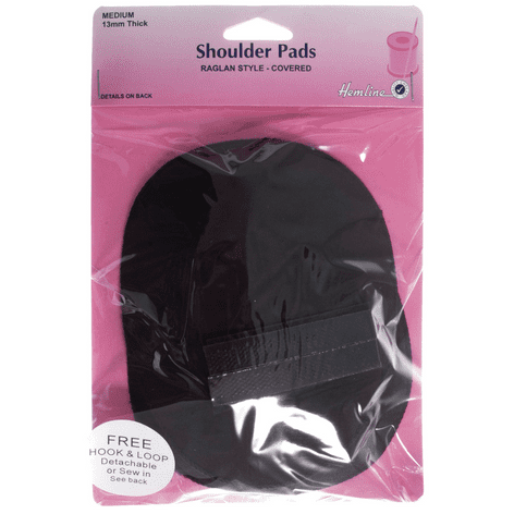 H917.MB Shoulder Pad: Raglan Style - Black, Medium