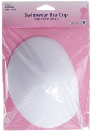 H960.M Swimwear Bra Cups: One Piece Style - White, Medium