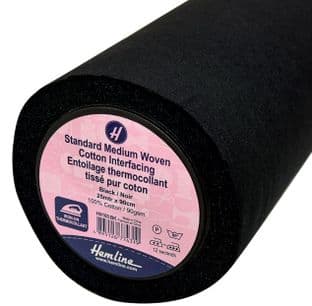 HN100.BLK  Medium: Cotton: Woven: Iron-on: 25m x 90cm: W (1)