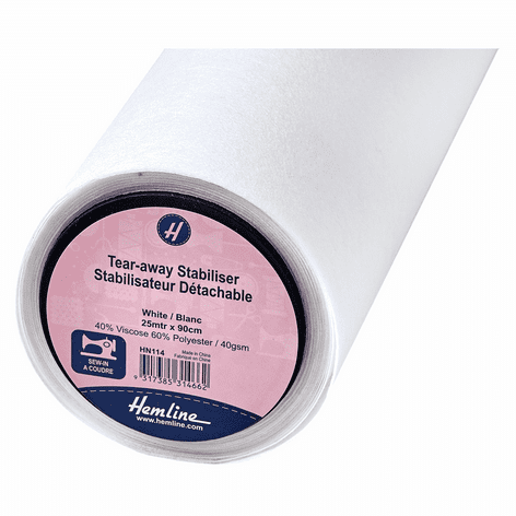 HN114: Stabiliser: Tear-Away: Sew-in: 25m x 90cm: White