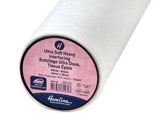 HN116: Interfacing: Ultra-Soft: Heavy: Iron-on: 25m x 90cm: White