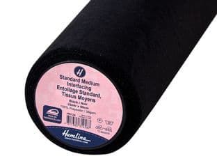 HN126: Interfacing: Standard: Medium: Iron-on: 25m x 90cm: Black