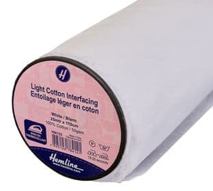 HN132 Interfacing: Light: Cotton: Iron-On: 25m x 110cm: White