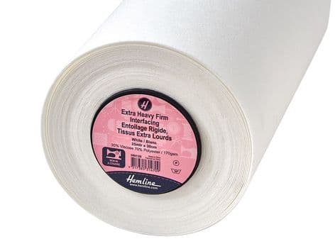 HN139: pelmet : Extra-Heavy: Firm: Sew-in: 25m x 30cm: White