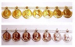 JX 0713B Small Coin Metallic Trimming - 10m - Full Colour Range