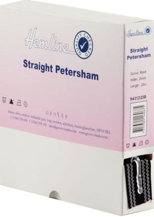 N4312\25B Petersham - 25m x 25mm: Black