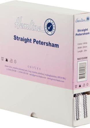 N4312\25W Petersham - 25m x 25mm: White