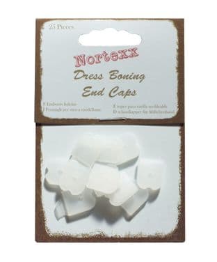 NEC/12 Dress Boning End Caps: 25 x 12mm - Choice of Colour