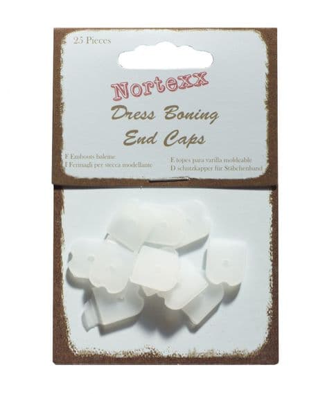 NEC/12 Dress Boning End Caps: 25 x 12mm - Choice of Colour