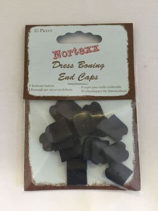 NEC/8 Dress Boning End Caps: 25 x 8mm - Choice of Colour