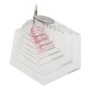 NL4160 Template Set: Patchwork: Mini Hexagons: 8 Sizes: 0.75'' - 3''