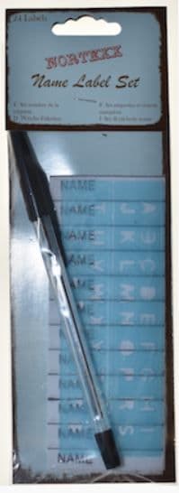 NLS1 Name Label Marker Pen, Stencil & Label Set - 10 Pack