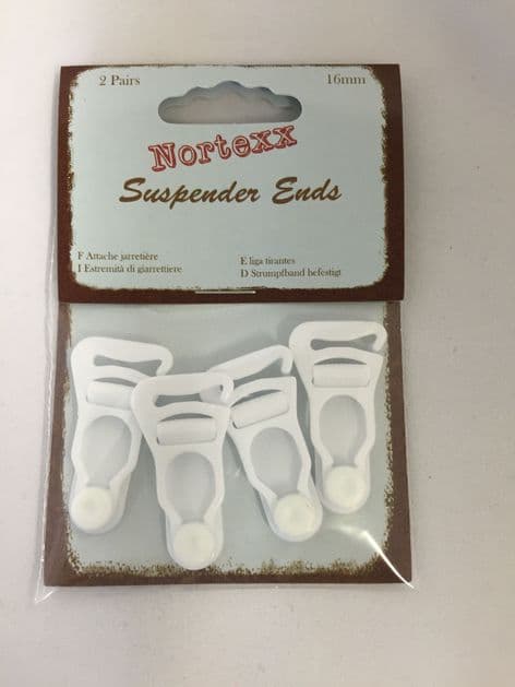 NSE/1 Suspender Ends:16mm - 2 pair - Choice of Colour