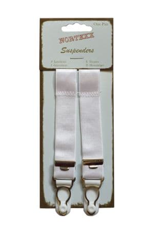 NSS/7 Suspenders: Slip On - Adjustable - White