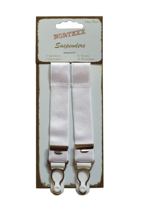 NSS/7 Suspenders: Slip On - Adjustable - White